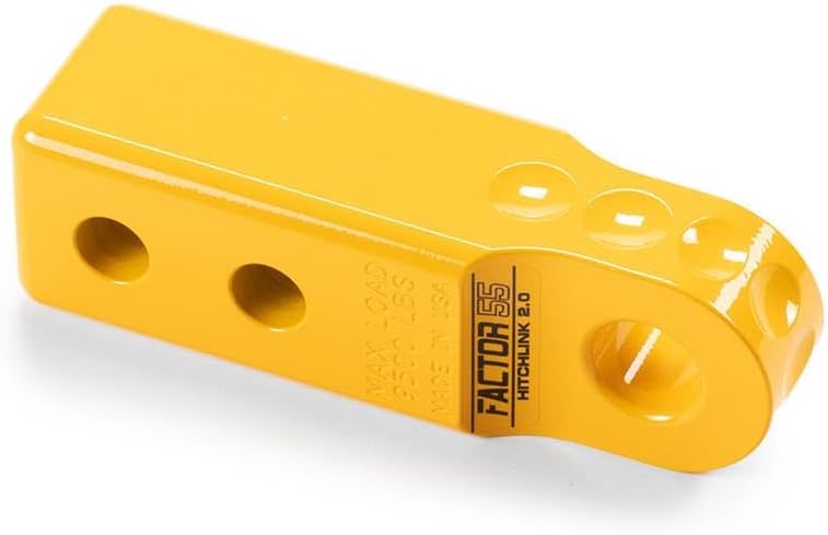 Factor 55 00020-03 Hitchlink 2.0 Rated at 9500 lb Ultimate Failure at 51,000 lb Convert Your Vehicles Hitch Receiver into a Recovery Point. Ideal for 4x4 Off Road Adventures – Yellow - Image 1